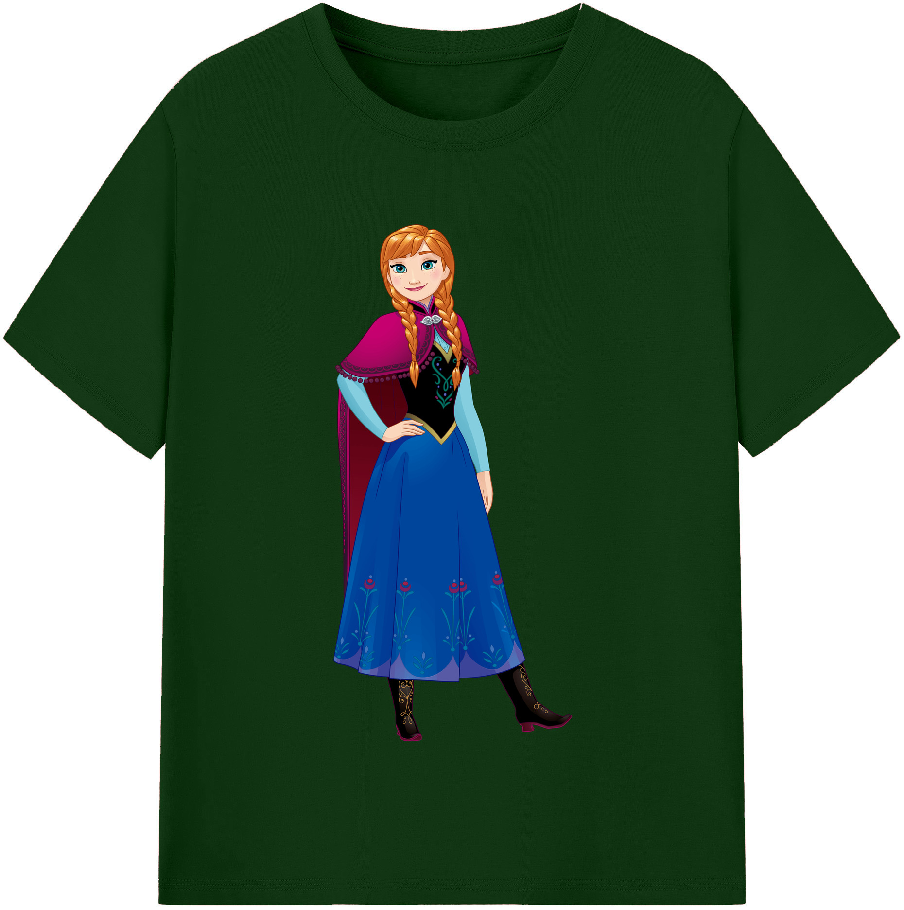 （画像用） アナと雪の女王 アンナ エルサ Frozen Anna Elsa 綿100％半袖Tシャツ（フロントプリント）